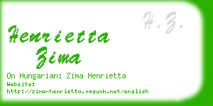 henrietta zima business card